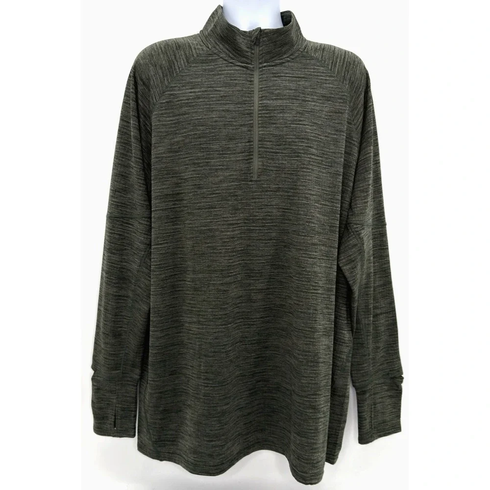 Ariat Rebar Gridwork Baselayer 1/4 Zip Long Sleeve T-Shirt Green Mens XXLT